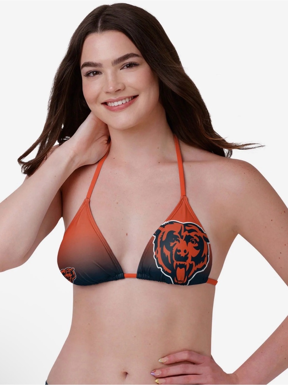 Chicago Bears Womens Gradient Big Logo Bikini Top Women Size Large NEW